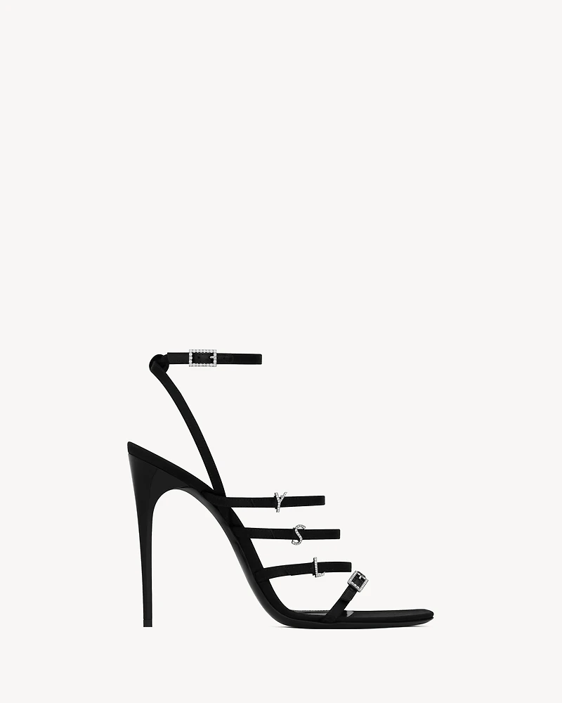 Jerry sandals crepe satin and rhinestones