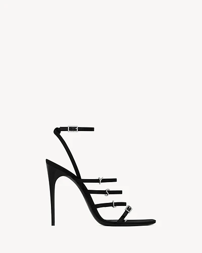 Jerry sandals crepe satin and rhinestones