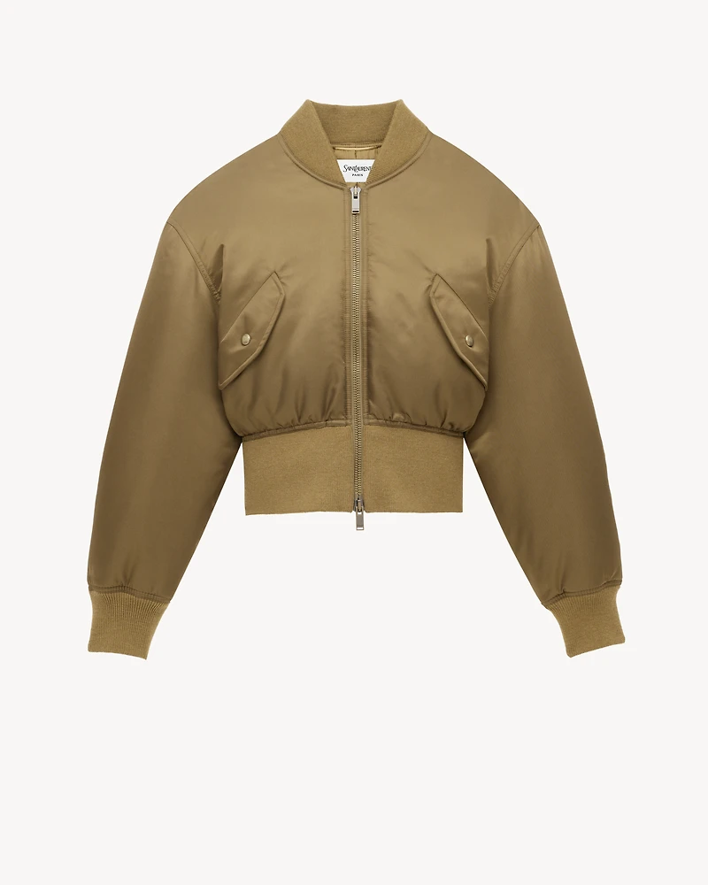bomber jacket shiny nylon