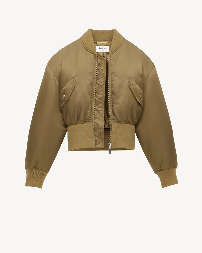 bomber jacket shiny nylon