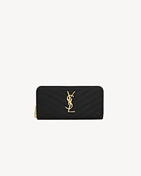 CASSANDRE MATELASSÉ ZIP AROUND WALLET IN GRAIN DE POUDRE LEATHER