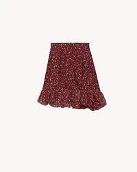 ruffled mini skirt spotted silk muslin