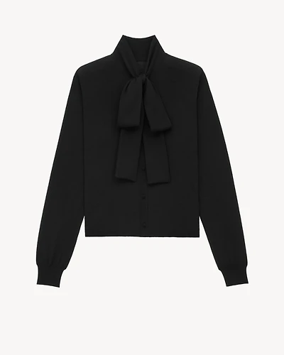 lavallière cardigan cashmere, wool, and silk