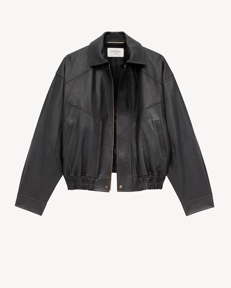 bomber jacket grained lambskin