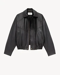 bomber jacket grained lambskin