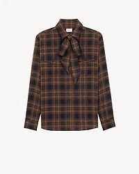 CASSANDRE lavallière shirt wool tartan