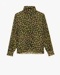 lavallière blouse leopard silk muslin
