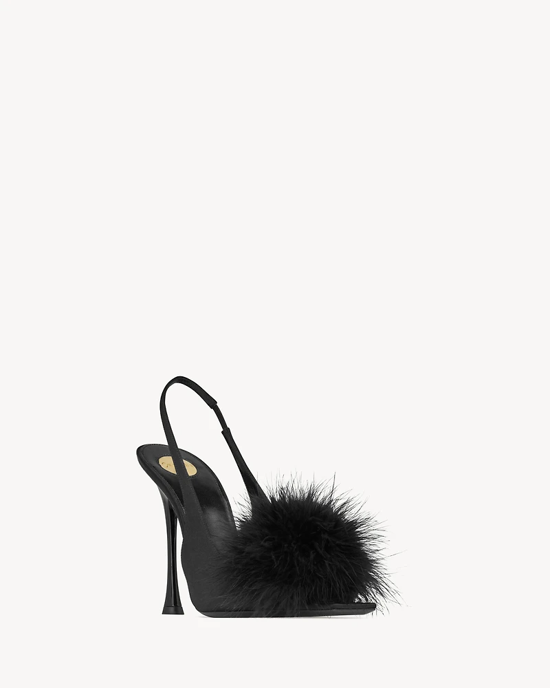 PARADIS sandals satin and feathers