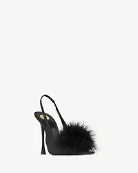 PARADIS sandals satin and feathers