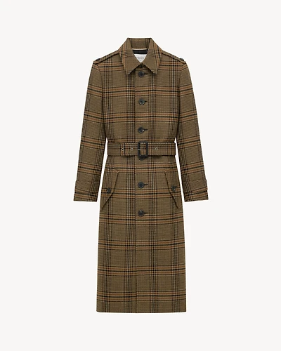long coat prince of wales wool