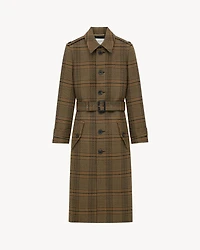 long coat prince of wales wool