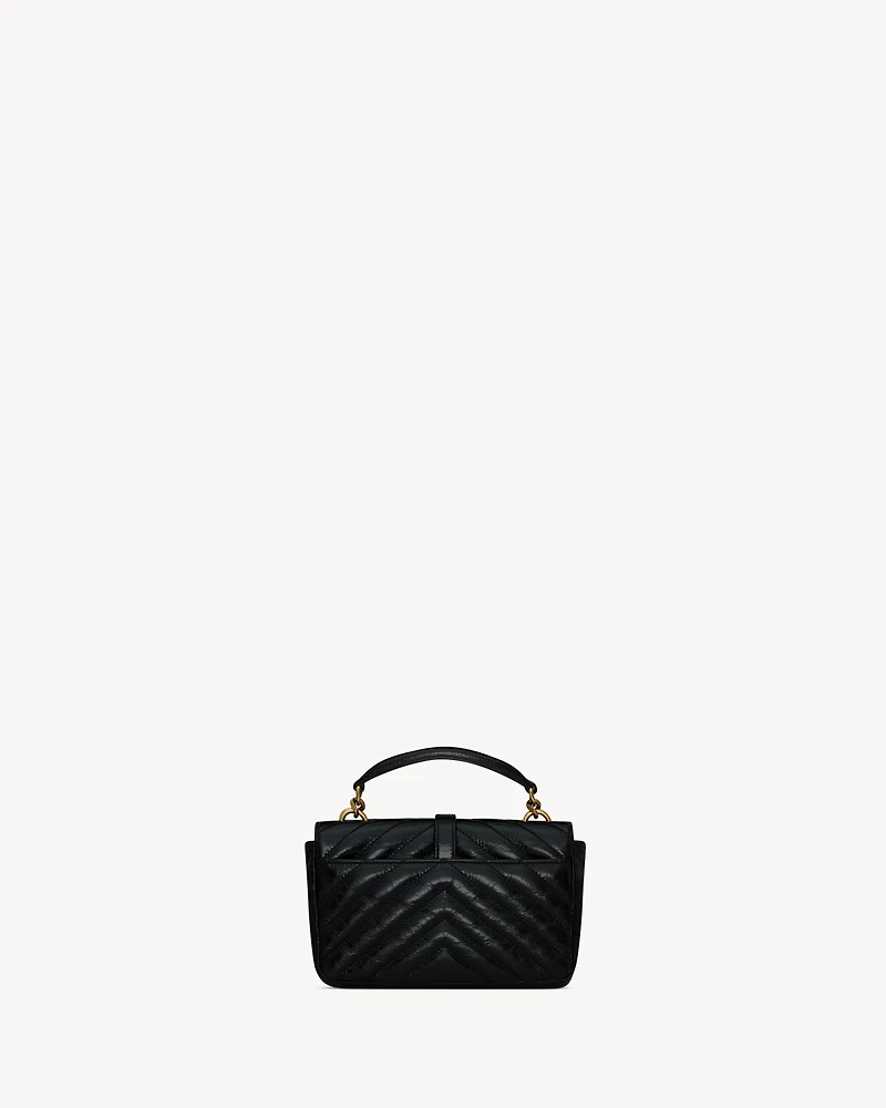 COLLEGE mini chain bag in shiny crackled leather