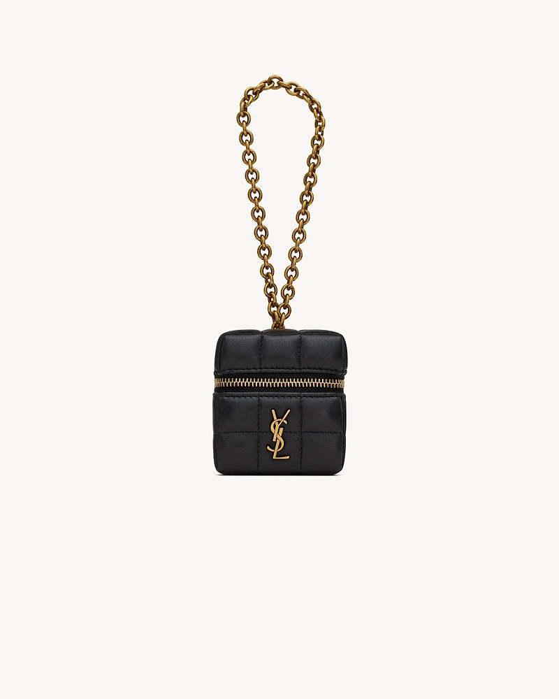 CASSANDRE MATELASSÉ CARRÉ mini cube on chain in lambskin