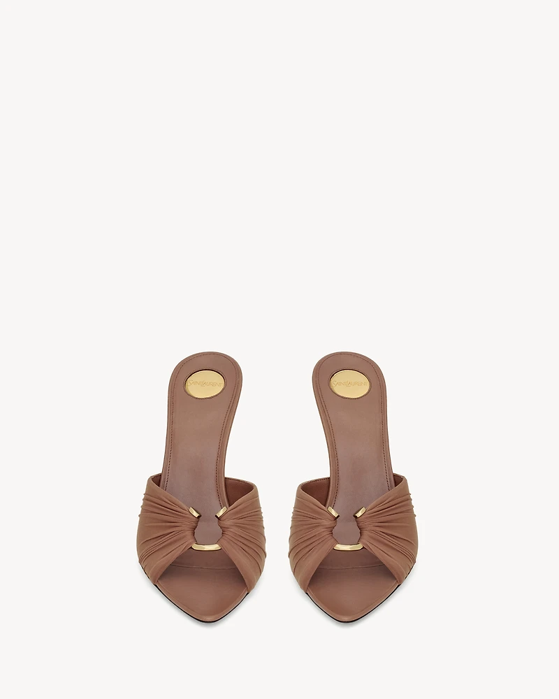 LOLA mules smooth leather and draped jersey