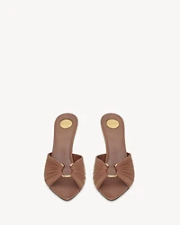 LOLA mules smooth leather and draped jersey