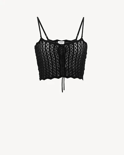 crop top pointelle knit