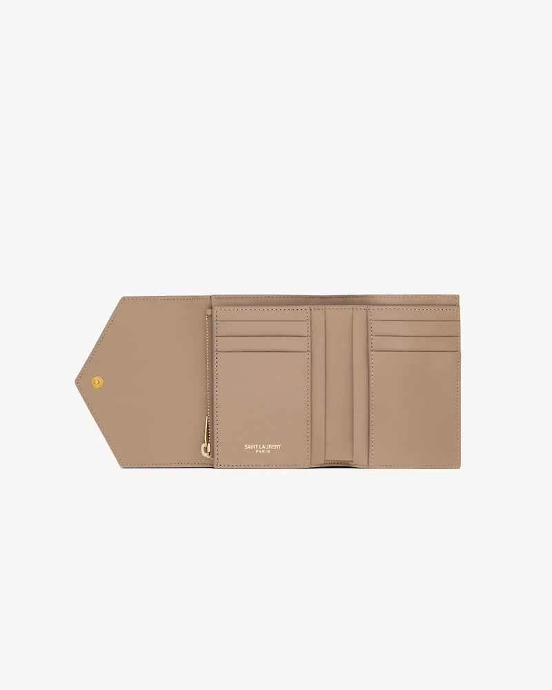 CASSANDRE MATELASSÉ compact tri-fold wallet in LAMBSKIN