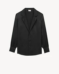 Pajama Shirt Silk Satin Crepe