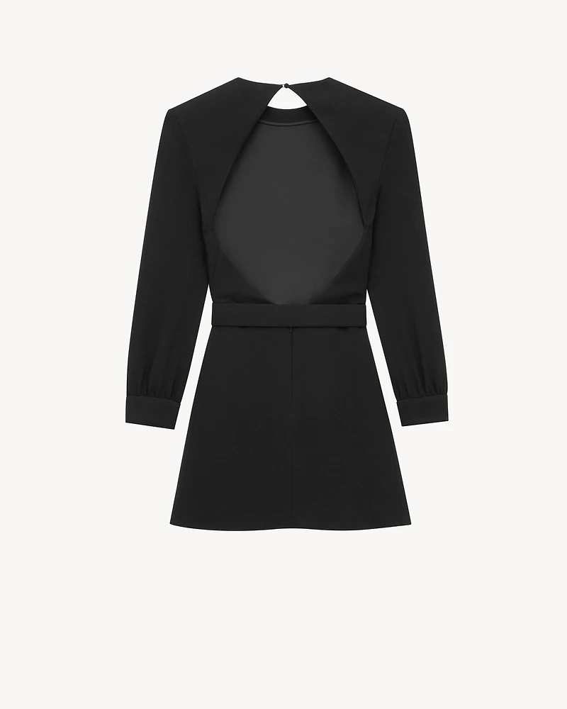 backless mini dress sable saint laurent