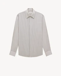 Boyfriend Shirt Striped Silk Satin