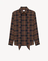 CASSANDRE lavallière shirt wool tartan