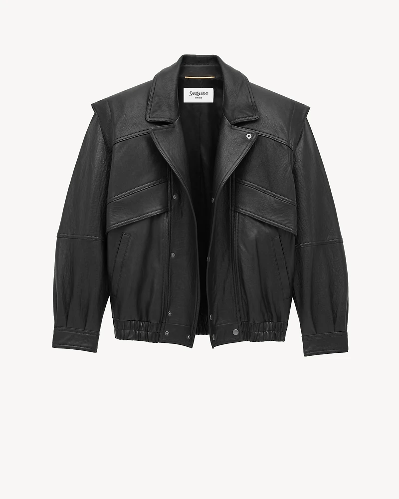 bomber jacket bubbled lambskin