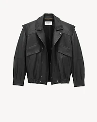 bomber jacket bubbled lambskin