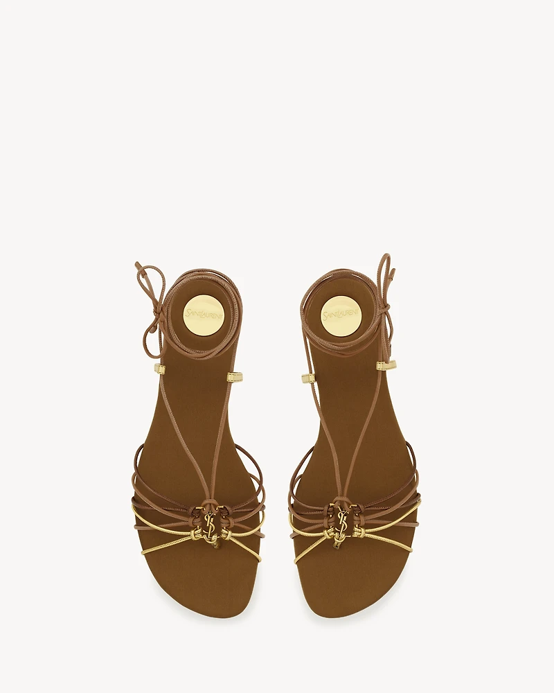 BABYLONE sandals smooth and metallic leather