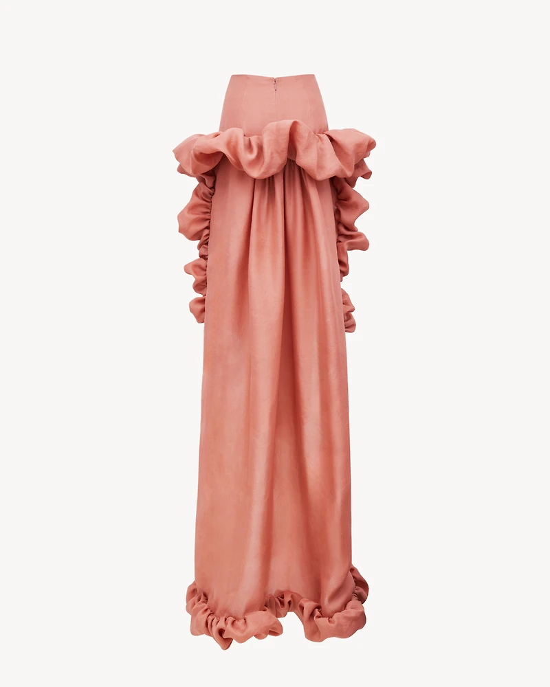 bubble cascade skirt silk gazar