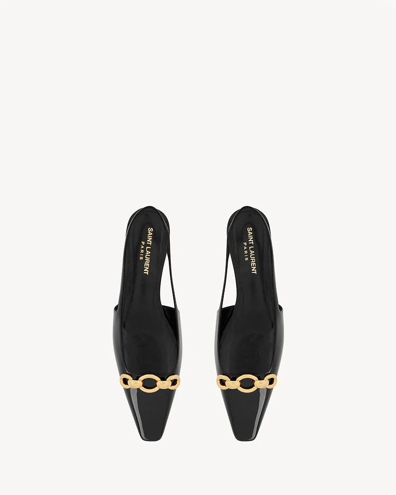 Blade slingback flats patent leather