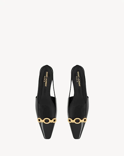Blade slingback flats patent leather