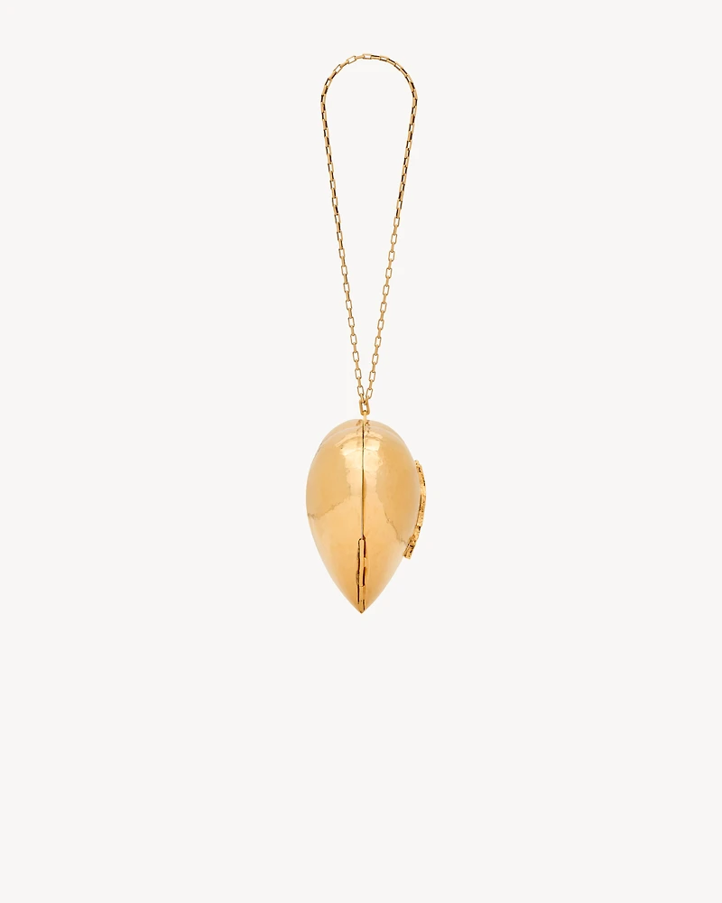 EVENING mini heart minaudière in brass