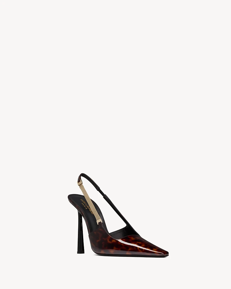 BLAKE slingback pumps tortoiseshell patent leather