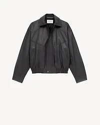 bomber jacket grained lambskin