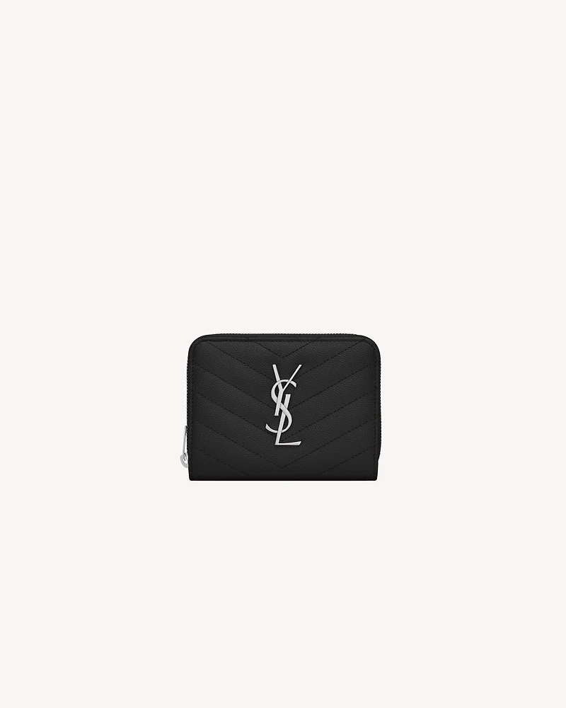 CASSANDRE MATELASSÉ compact zip around wallet in grain de poudre leather