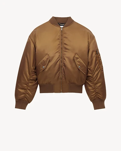bomber jacket shiny nylon