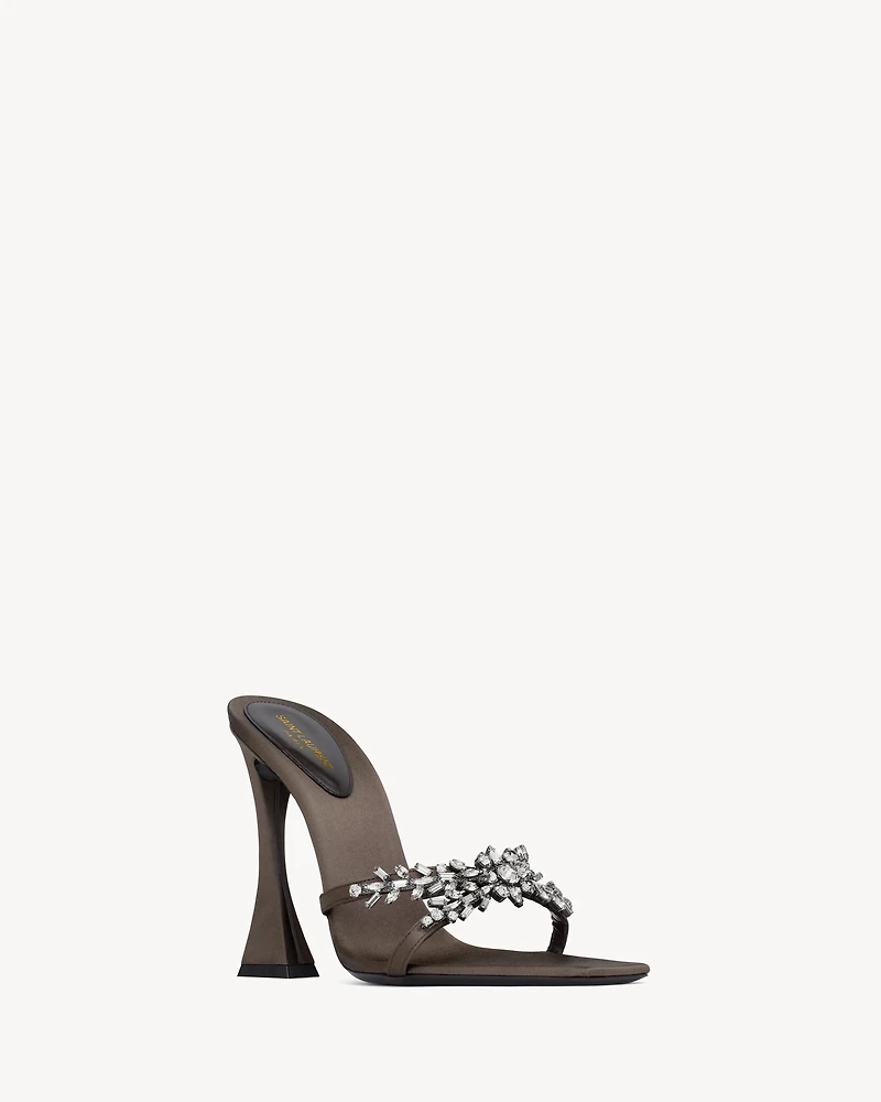 LIZ mules satin crepe and rhinestones