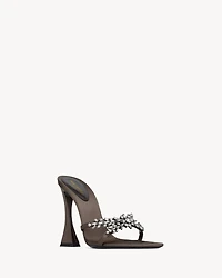 LIZ mules satin crepe and rhinestones