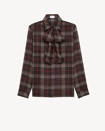 CASSANDRE shirt tartan silk crepe