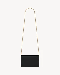 UPTOWN CHAIN WALLET IN GRAIN DE POUDRE EMBOSSED LEATHER