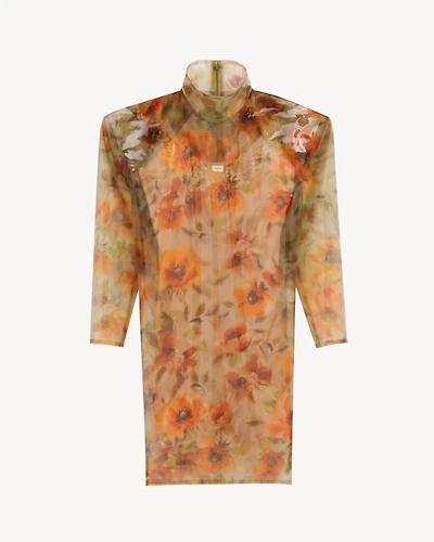 boxy dress in floral silicone