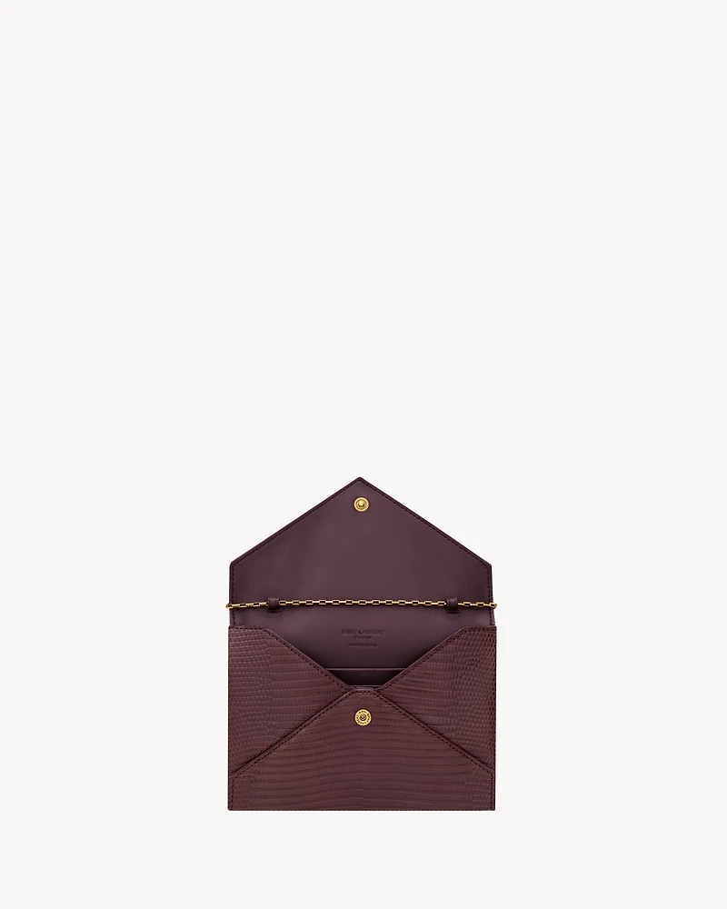 LETTER chain pouch in lizard