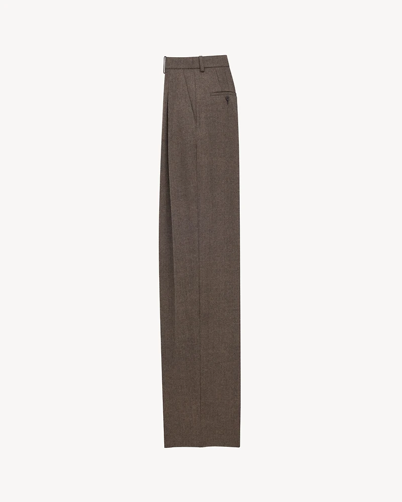 wide-leg pants herringbone wool