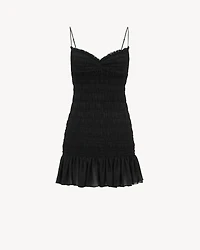 smocked dress silk muslin crepe