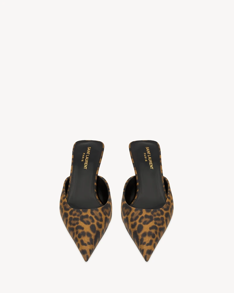 BARBARA mules leopard grosgrain