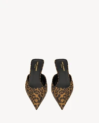 BARBARA mules leopard grosgrain