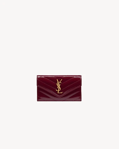 CASSANDRE MATELASSÉ FRAGMENTS flap card case in patent leather