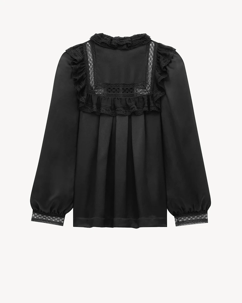 prairie blouse silk satin