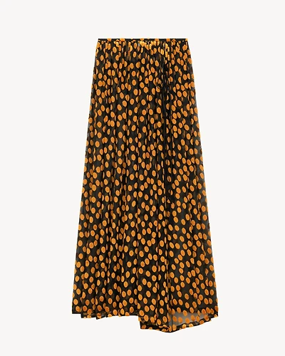 split maxi skirt velvet dotted silk muslin