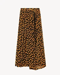 split maxi skirt velvet dotted silk muslin